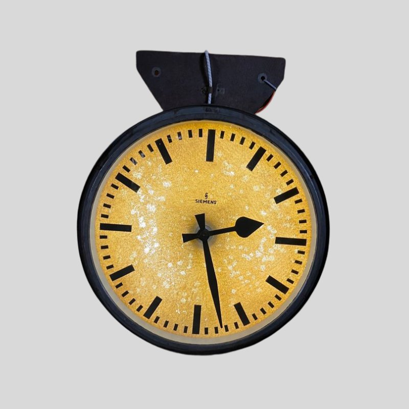 antique 1940s siemens industrial light up clock fully refurbished